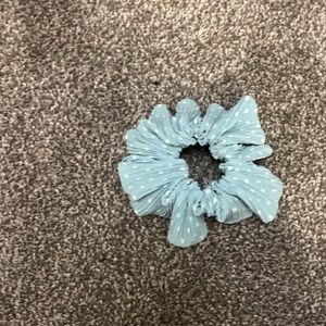 Claire’s ruffled sea foam polka dot scrunchie